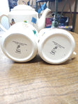 Vtg Jim Beam 3 Piece Set Tea Pot Creamer Sugar Bowl Genuine Wade Porcelain