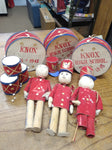 Old Vtg WWII Era Folk Art Paper Mache Knox Pa High School Marching Band Figures