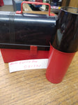 Vtg Hard Plastic Mini Dome Top Lunch Box Thermos Red Black Calvo Fisher Price