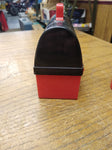 Vtg Hard Plastic Mini Dome Top Lunch Box Thermos Red Black Calvo Fisher Price