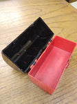 Vtg Hard Plastic Mini Dome Top Lunch Box Thermos Red Black Calvo Fisher Price