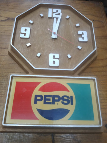 Vtg Pepsi Cola Advertising Wall Clock Sign Impact International Working