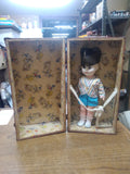 Vtg Mickey Mouse Toy Chest Trunk Open Close Eye Doll Red Metal Donald Duck Pluto