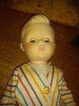 Vtg Mickey Mouse Toy Chest Trunk Open Close Eye Doll Red Metal Donald Duck Pluto