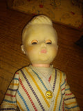 Vtg Mickey Mouse Toy Chest Trunk Open Close Eye Doll Red Metal Donald Duck Pluto