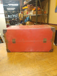Vtg Mickey Mouse Toy Chest Trunk Open Close Eye Doll Red Metal Donald Duck Pluto