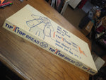 Vtg Tip Top Bread Plastic Grocery Store Shelf Liner Advertising Sign 27" x 13.5"