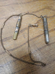 Vtg 1/10 Gold Filled Watch Chain with 2 Gold Filled Dance Card Pencil Fobs 13"