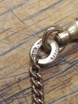 Vtg 1/10 Gold Filled Watch Chain with 2 Gold Filled Dance Card Pencil Fobs 13"