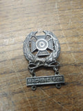 Vtg U.S. Army Sterling Silver Machine Gun Marxmans Medal Lapel Pin Military