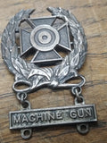 Vtg U.S. Army Sterling Silver Machine Gun Marxmans Medal Lapel Pin Military