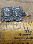 Antique Vtg 1830 Sterling Silver Rose Mother Mary Rosary Medal Religious Pendant