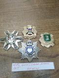 Vtg 4pc Brooch Pin Lot Gold Silver Tone Wiltshire Regiment Armed Armored & Ready