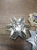 Vtg 4pc Brooch Pin Lot Gold Silver Tone Wiltshire Regiment Armed Armored & Ready
