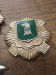 Vtg 4pc Brooch Pin Lot Gold Silver Tone Wiltshire Regiment Armed Armored & Ready