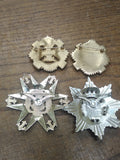 Vtg 4pc Brooch Pin Lot Gold Silver Tone Wiltshire Regiment Armed Armored & Ready