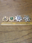 Vtg 4pc Brooch Pin Lot Gold Silver Tone Wiltshire Regiment Armed Armored & Ready