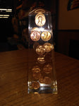 Vtg 18 Cent 1973 Lincoln Pennies Lucite Acrylic Obelisk Paperweight Uncirculated