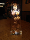 Vtg 18 Cent 1973 Lincoln Pennies Lucite Acrylic Obelisk Paperweight Uncirculated