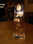 Vtg 18 Cent 1973 Lincoln Pennies Lucite Acrylic Obelisk Paperweight Uncirculated