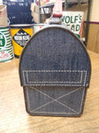 Vtg Aladdin Puppy Dog Flower Power Hippie Denim Jean Metal Lunch Box Dome Lid