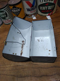 Vtg Aladdin Puppy Dog Flower Power Hippie Denim Jean Metal Lunch Box Dome Lid