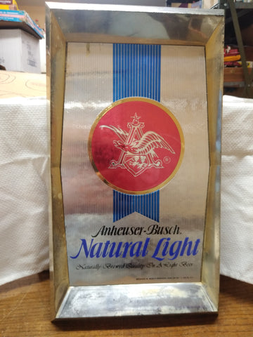 Vtg Anheuser Busch Natural Light Advertising Plastic Wall Sign Bar Room Man Cave