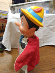 Vtg Walt Disney Productions Pinocchio Hand Puppet Soft Rubber Head Toy Japan