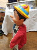 Vtg Walt Disney Productions Pinocchio Hand Puppet Soft Rubber Head Toy Japan
