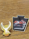Vtg 2pc Biker Harley Davidson Motorcycle livefreeridealive.com Hat Vest Pin Lot