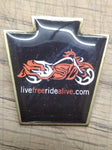 Vtg 2pc Biker Harley Davidson Motorcycle livefreeridealive.com Hat Vest Pin Lot