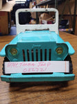 Vtg TONKA JEEP Runabout Dispatcher Light Blue Pressed Steel Trailer Hitch 1960's
