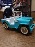 Vtg TONKA JEEP Runabout Dispatcher Light Blue Pressed Steel Trailer Hitch 1960's