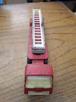 Vtg Red Tiny Tonka 1968 Aerial Hook and Ladder Fire Truck Steel Tractor Trailer