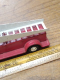 Vtg Red Tiny Tonka 1968 Aerial Hook and Ladder Fire Truck Steel Tractor Trailer