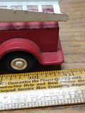 Vtg Red Tiny Tonka 1968 Aerial Hook and Ladder Fire Truck Steel Tractor Trailer