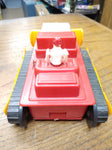 Vtg Cragstan Bulldozer w/Driver Operator Battery Operated Rubber Tracks Plastic