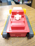 Vtg Cragstan Bulldozer w/Driver Operator Battery Operated Rubber Tracks Plastic