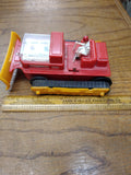 Vtg Cragstan Bulldozer w/Driver Operator Battery Operated Rubber Tracks Plastic