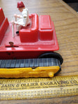 Vtg Cragstan Bulldozer w/Driver Operator Battery Operated Rubber Tracks Plastic