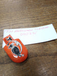 Vtg Halloween Tin Clicker Clacker Noise Maker Trick Or Treat Witch Moon Orange