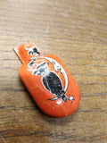 Vtg Halloween Tin Clicker Clacker Noise Maker Trick Or Treat Witch Moon Orange