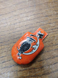 Vtg Halloween Tin Clicker Clacker Noise Maker Trick Or Treat Witch Moon Orange