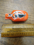 Vtg Halloween Tin Clicker Clacker Noise Maker Trick Or Treat Witch Moon Orange