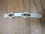 Vtg Minnie Mouse Wind Up Wrist Watch Walt Disney Swiss White Leather Strap Works