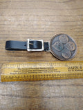 Vtg  Brass Watch Fob Trabon First In Centralized Lubricating Systems W/Strap