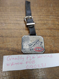 Vtg Watch Fob P&H Quality Service Cranes Heavy Equipment Leather Strap Nice!