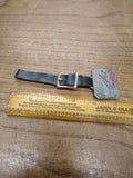 Vtg Watch Fob P&H Quality Service Cranes Heavy Equipment Leather Strap Nice!