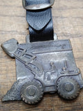 Vtg Watch Fob Caterpillar Heavy Equipment Beckwith Corp. Leather Strap Nice!