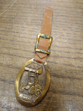 Vtg Watch Fob Euclid Corp Heavy Equipment Anderson Co Pennsylvania Leather Strap